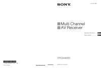 Sony STR-DA4400ES - Owners Manual 
